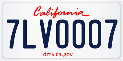 CA license plate 7LVO007
