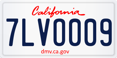 CA license plate 7LVO009