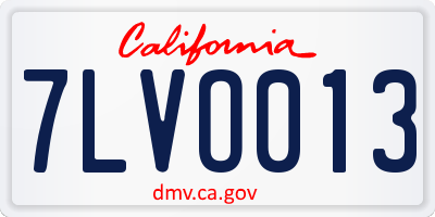 CA license plate 7LVO013