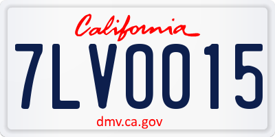 CA license plate 7LVO015