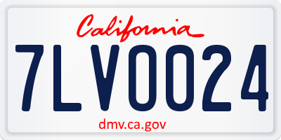CA license plate 7LVO024