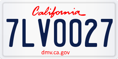 CA license plate 7LVO027