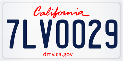CA license plate 7LVO029