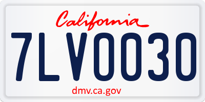 CA license plate 7LVO030