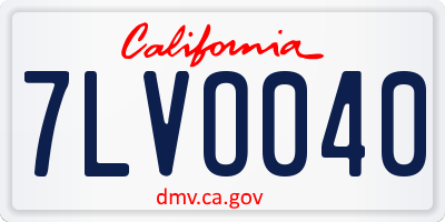 CA license plate 7LVO040