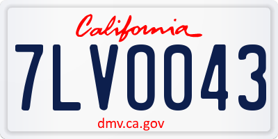 CA license plate 7LVO043