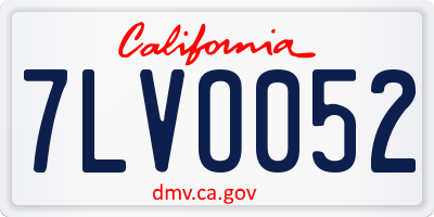 CA license plate 7LVO052