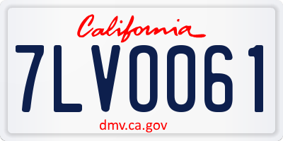 CA license plate 7LVO061