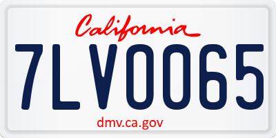 CA license plate 7LVO065
