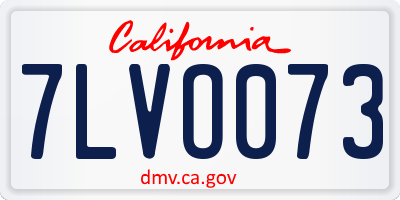 CA license plate 7LVO073