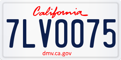 CA license plate 7LVO075
