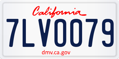 CA license plate 7LVO079