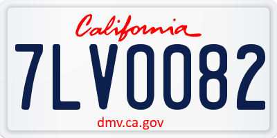 CA license plate 7LVO082