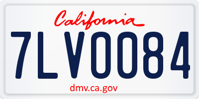 CA license plate 7LVO084