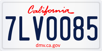 CA license plate 7LVO085