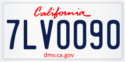 CA license plate 7LVO090
