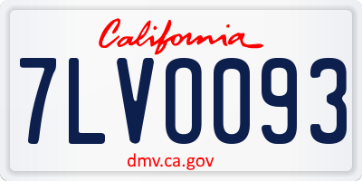 CA license plate 7LVO093