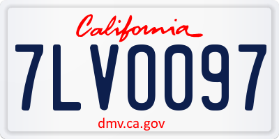 CA license plate 7LVO097