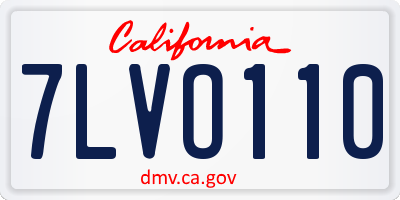 CA license plate 7LVO110