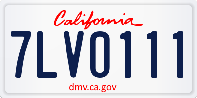 CA license plate 7LVO111