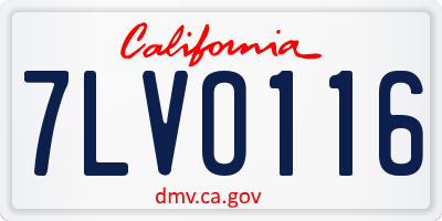 CA license plate 7LVO116