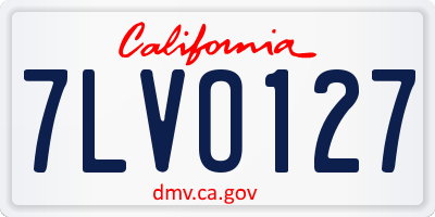 CA license plate 7LVO127