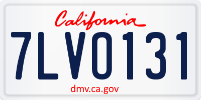CA license plate 7LVO131