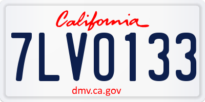 CA license plate 7LVO133