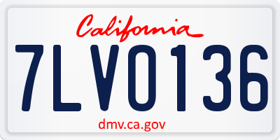 CA license plate 7LVO136