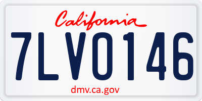 CA license plate 7LVO146