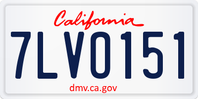 CA license plate 7LVO151