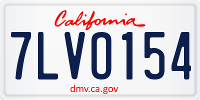 CA license plate 7LVO154