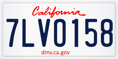 CA license plate 7LVO158