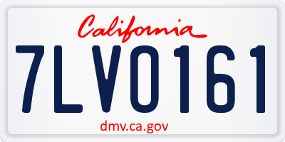 CA license plate 7LVO161