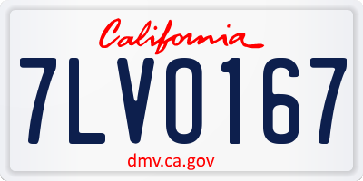 CA license plate 7LVO167