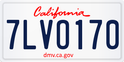 CA license plate 7LVO170