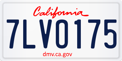 CA license plate 7LVO175