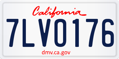 CA license plate 7LVO176