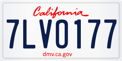 CA license plate 7LVO177