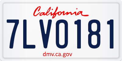 CA license plate 7LVO181