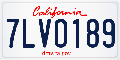 CA license plate 7LVO189