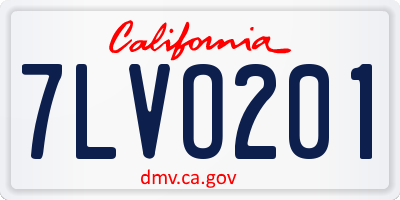 CA license plate 7LVO201