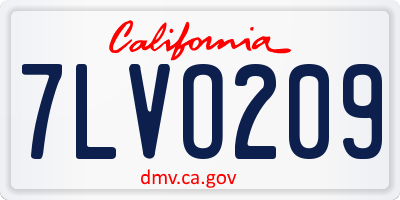 CA license plate 7LVO209