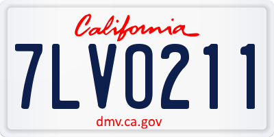 CA license plate 7LVO211