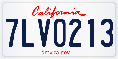 CA license plate 7LVO213