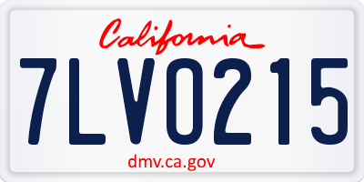 CA license plate 7LVO215