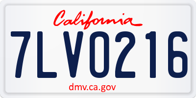 CA license plate 7LVO216