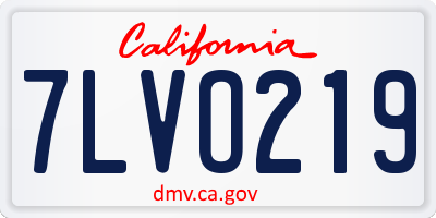 CA license plate 7LVO219