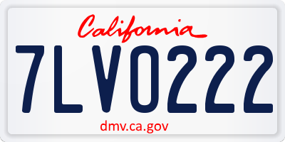 CA license plate 7LVO222