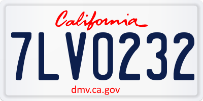 CA license plate 7LVO232